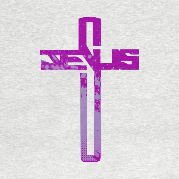 Purple Jesus Cross by AlondraHanley